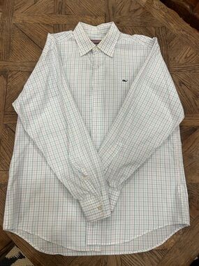 Vineyard Vines White Multicolor Plaid Button-Down Shirt